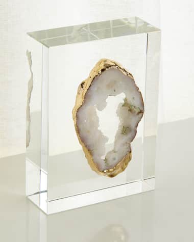 John-Richard Collection Clear Resin & Wood Stone Egg