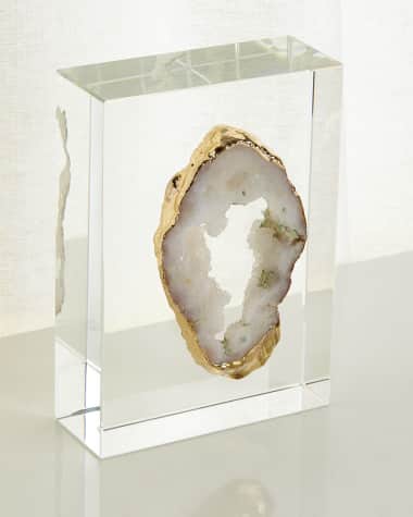 John-Richard Collection White Geode on Crystal