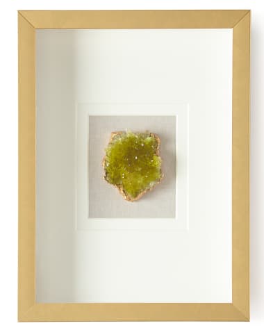 Neiman Marcus Natural Crystal in Golden Frame, Green