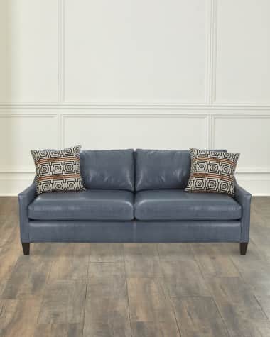 Massoud Jaylin Leather Sofa 84"