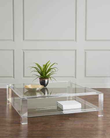 Interlude Home Surrey Acrylic Square Cocktail Table, Large