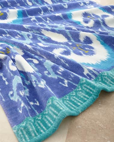 John Robshaw Vaya Periwinkle Beach Towel