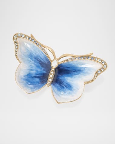 Jay Strongwater Indigo Butterfly Trinket Tray