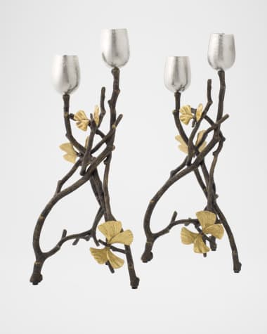 Michael Aram Butterfly Ginkgo Candleholder, Set of 2