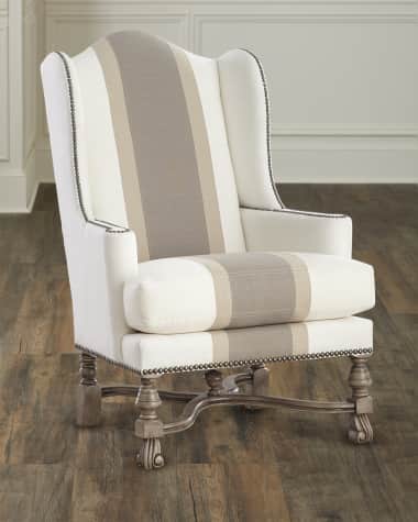 Massoud Natural Colorblock Wing Chair
