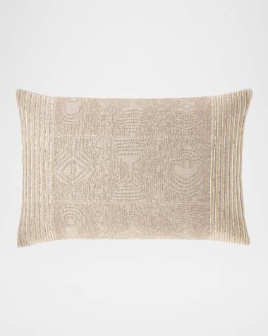 Callisto Home Natural Brocade Decorative Pillow