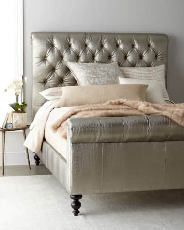 Old Hickory Tannery Jesse Faux-Leather Tufted King Bed