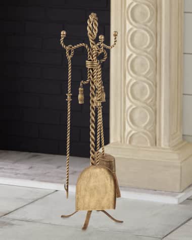 Twisted Iron Fireplace Tool Set