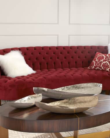 John-Richard Collection Aluminum Striped Boat Bowls, Set of 3