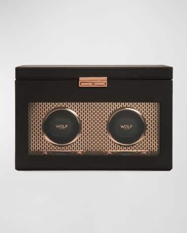 WOLF Axis Double Watch Winder with Storage