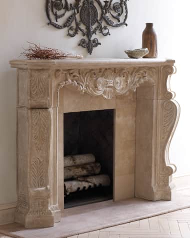 Neiman Marcus Stone Scroll Mantel