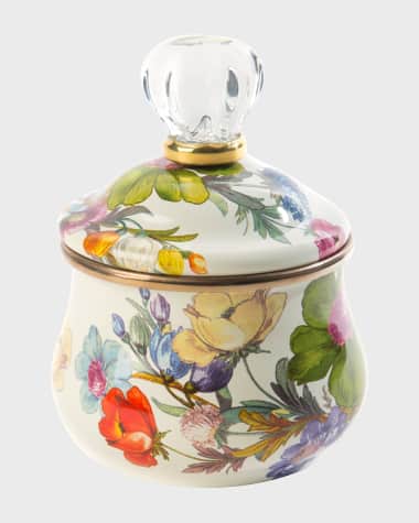 MacKenzie-Childs Flower Market Lidded Sugar Bowl, White