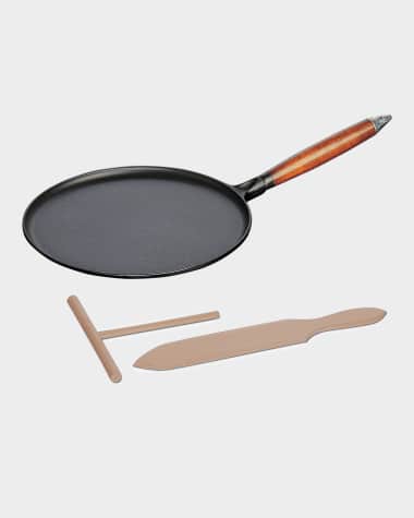 Staub 11" Cast Iron Crepe Pan with Spreader and Spatula