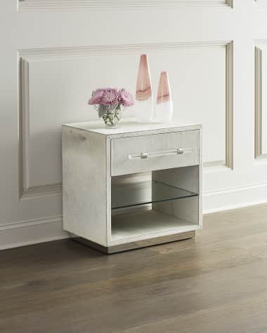 Interlude Home Cassian Hair on Hide Bedside Chest