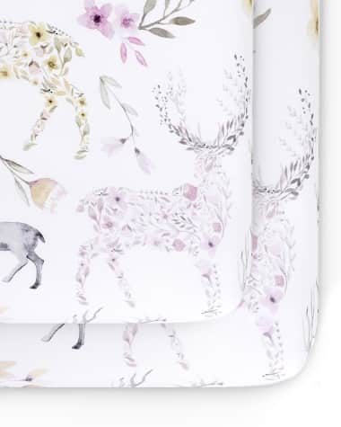 Oilo Studio Fawn Jersey Standard Crib Sheet, 2 Pack