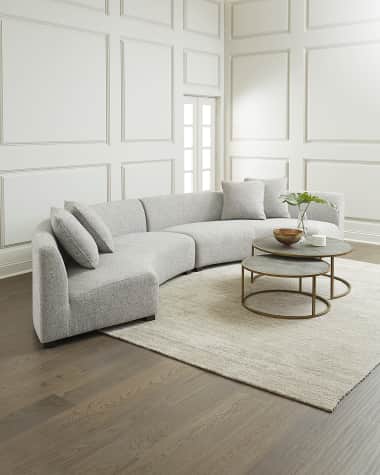 Four Hands Belmount Gray Astor 2-Piece Curved Sectional