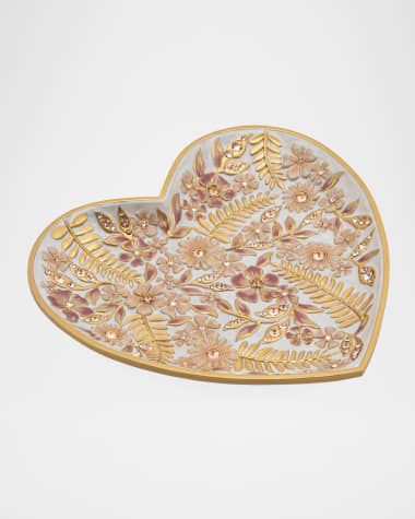 Jay Strongwater Boudoir Floral Heart Trinket Tray