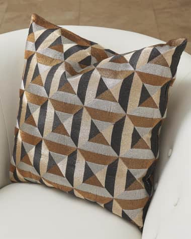 Global Views Triangle Marquetry Pillow