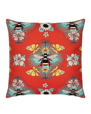 Elaine Smith Tropical Bee Sunbrella Pillow