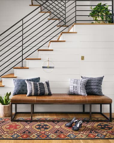 Four Hands Beaumont Leather Bench