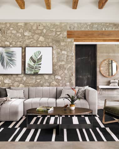 Four Hands Loretta Channel Tufted Left Side Chaise Sectional
