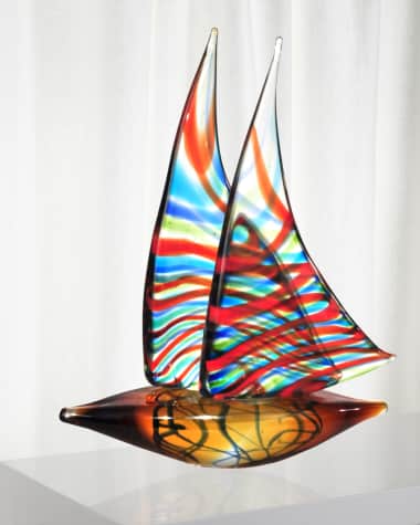 Dale Tiffany Chimera Sail Boat Art Glass Sculpture