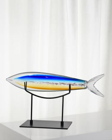 Dale Tiffany Decorative Art Glass Shark Fish Figurine
