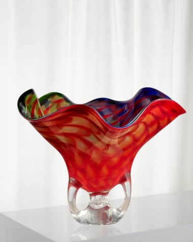 Dale Tiffany Cinnabar Decorative Art Glass Bowl