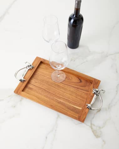 Godinger Monkey Wood Handle Tray