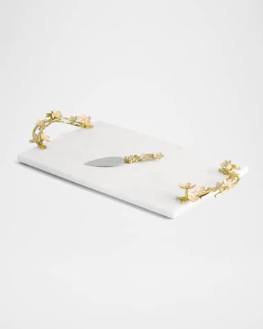 Michael Aram Cherry Blossom Large Cheese Board with Spreader