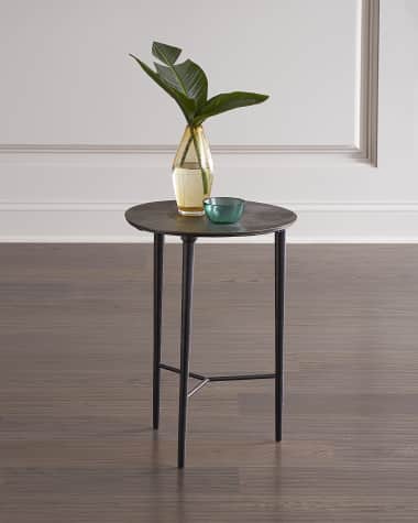 Global Views Circle Etched Accent Table