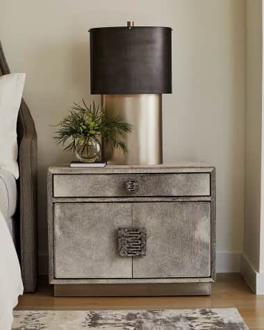 Global Views Metro Hair-On-Hide Nightstand