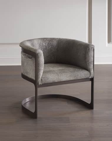 Global Views Regan Hair-On-Hide Barrel Chair