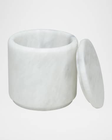 Marble Crafter Eris Collection Pearl White Marble Canister