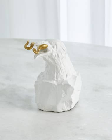 William D Scott for Global Views Raven with Worm Sculpture