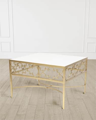 William D. Scott for Global Views C-Fret Gold Cocktail Table