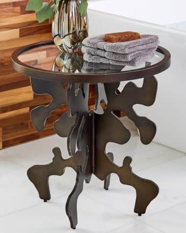 William D. Scott for Global Views Ink Blot Bronze Side Table