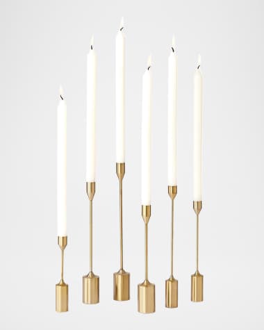 William D Scott Taper Candleholders, Set of 6