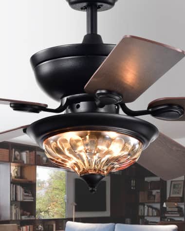 Home Accessories Micago Forged Black 52" Lighted Ceiling Fan