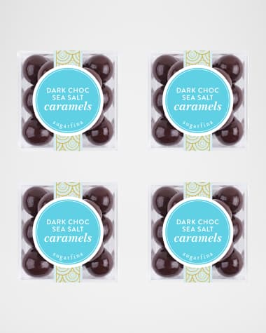 Sugarfina Dark Chocolate Sea Salt Caramels, Small Cube 4-Piece Kit