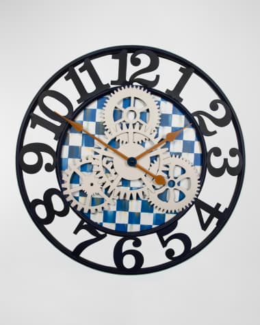 MacKenzie-Childs Royal Check Small Farmhouse Wall Clock