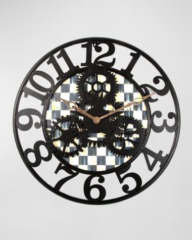 MacKenzie-Childs Courtly Check Small Farmhouse Wall Clock