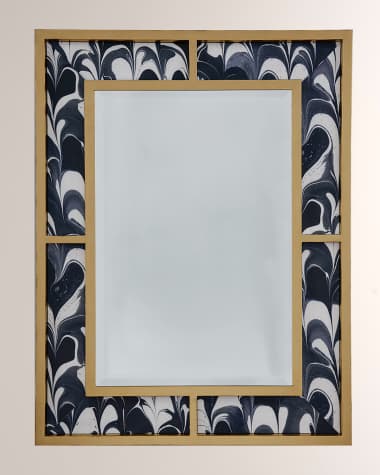 Port 68 Bedford Mirror with Black Orchid Fabric