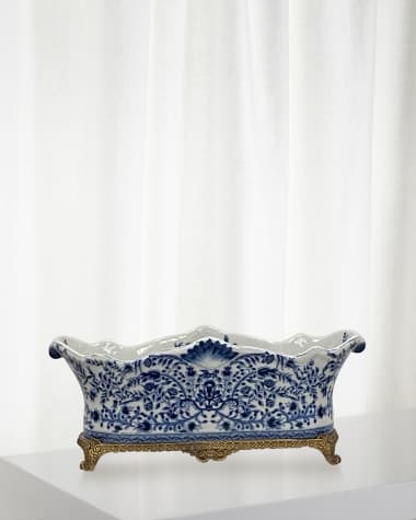 Winward Home Blue and White Planter