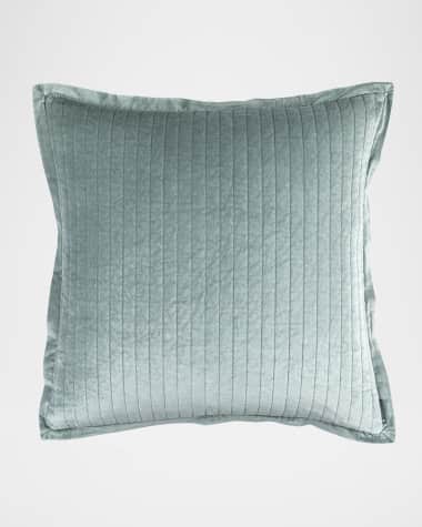 Lili Alessandra Aria Quilted Luxe Euro Pillow Matte Velvet 27X36