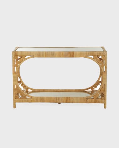Jamie Young Primrose Rattan Console Table