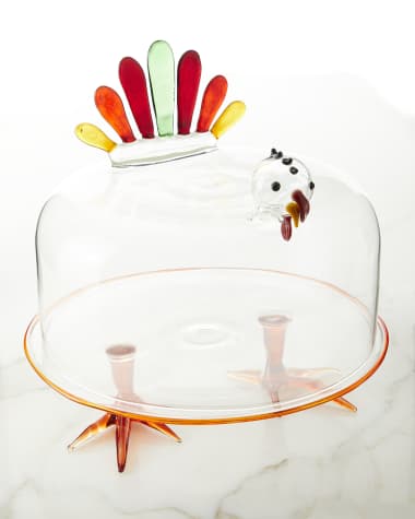 Massimo Lunardon Turkey Cake Plate w/ Dome