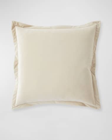 Austin Horn Collection Thalia Velvet Feather/Down Pillow, Ivory