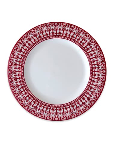 Caskata Casablanca Crimson Rimmed Salad Plates, Set of 4