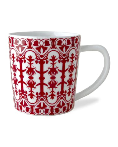 Caskata Casablanca Crimson Wide Mugs, Set of 4